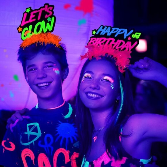 Glow Headbands 10 pcs Neon Fluorescent Blacklight Party Favors for Adults main image 6